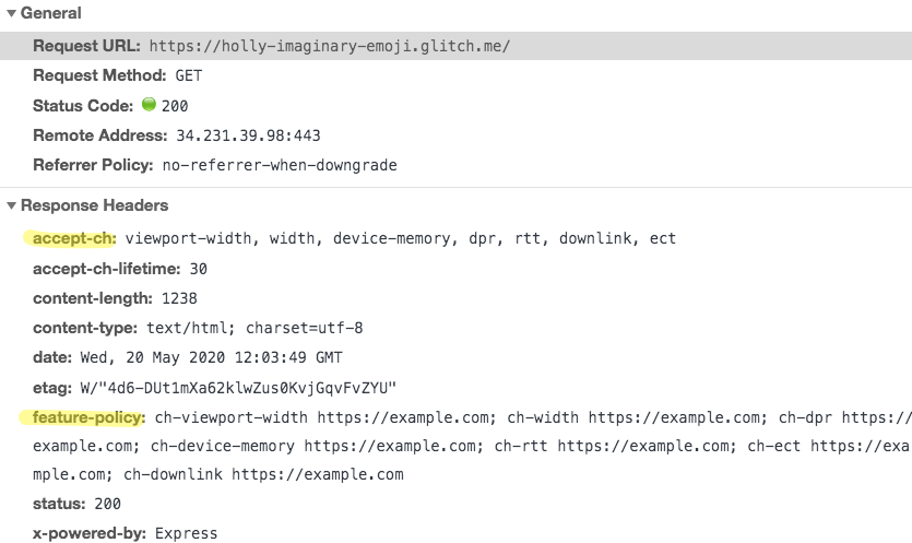 client hints permission feature policy headers. opt in